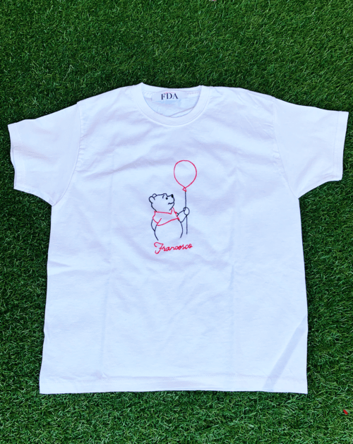 T-shirt Bambino Ricamata a Mano personalizzata Winnie the Pooh